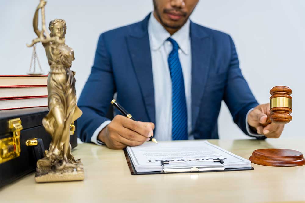 person reviewing legal contract